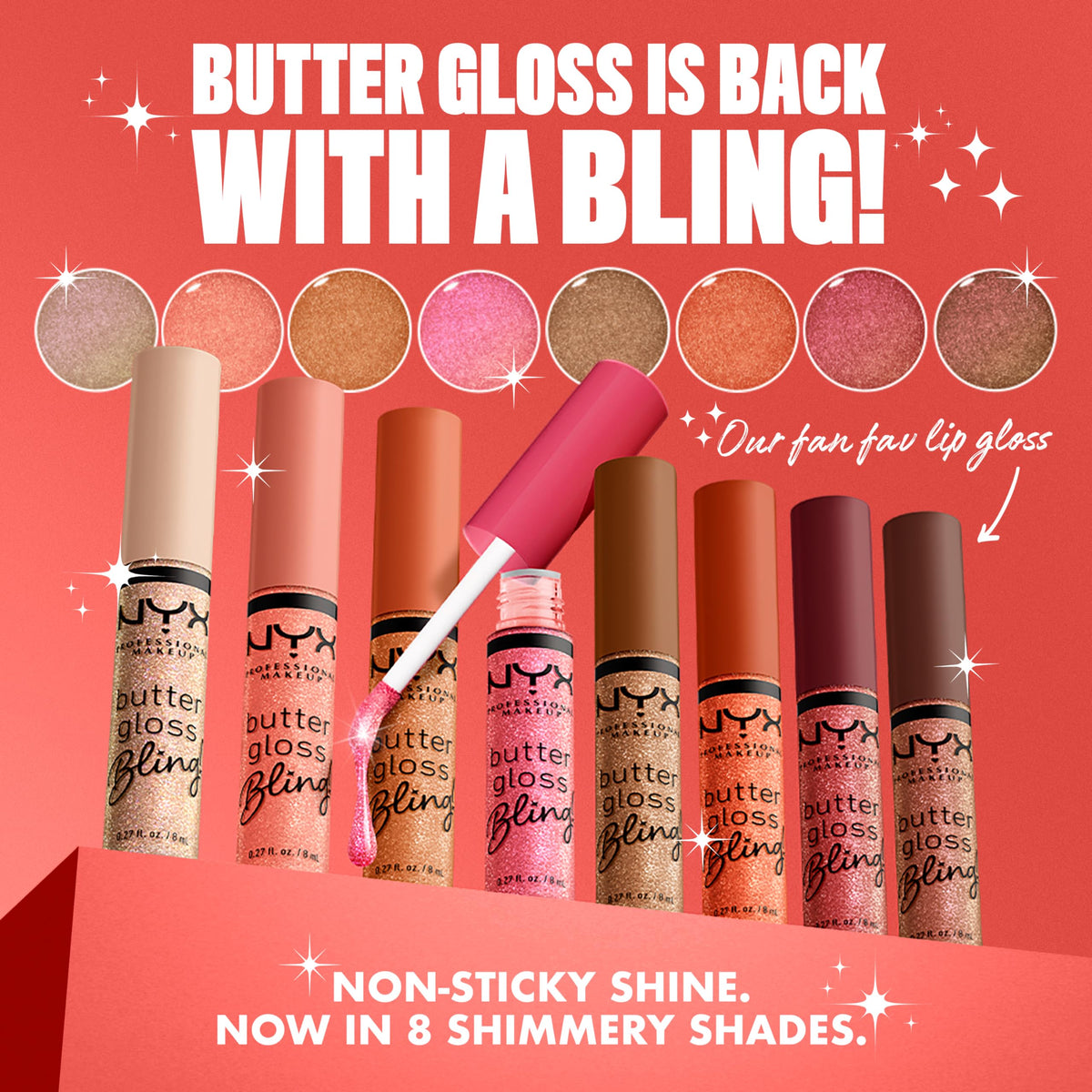 NYX PROFESSIONAL MAKEUP Butter Gloss, Non-Sticky Lip Gloss - Rocky Road (Wine)