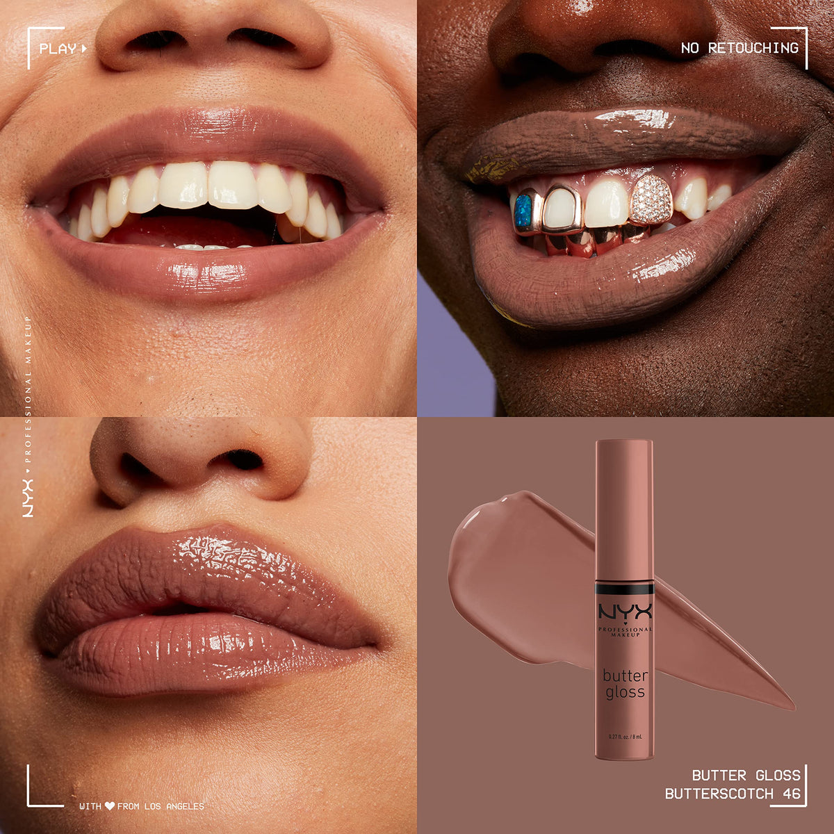 NYX PROFESSIONAL MAKEUP Butter Gloss, Non-Sticky Lip Gloss - Rocky Road (Wine)