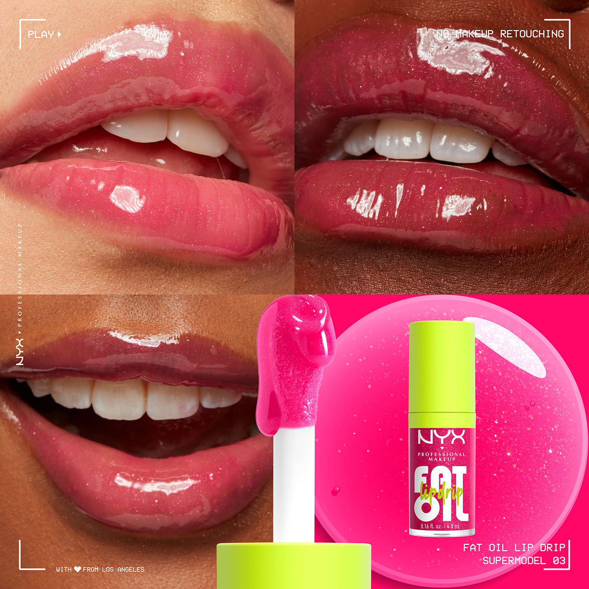 NYX PROFESSIONAL MAKEUP Fat Oil Lip Drip, Moisturizing Lip Oil Gloss, Vegan Tinted Formula, Up to 12 HR Hydration - Missed Call (Sheer Pink)
