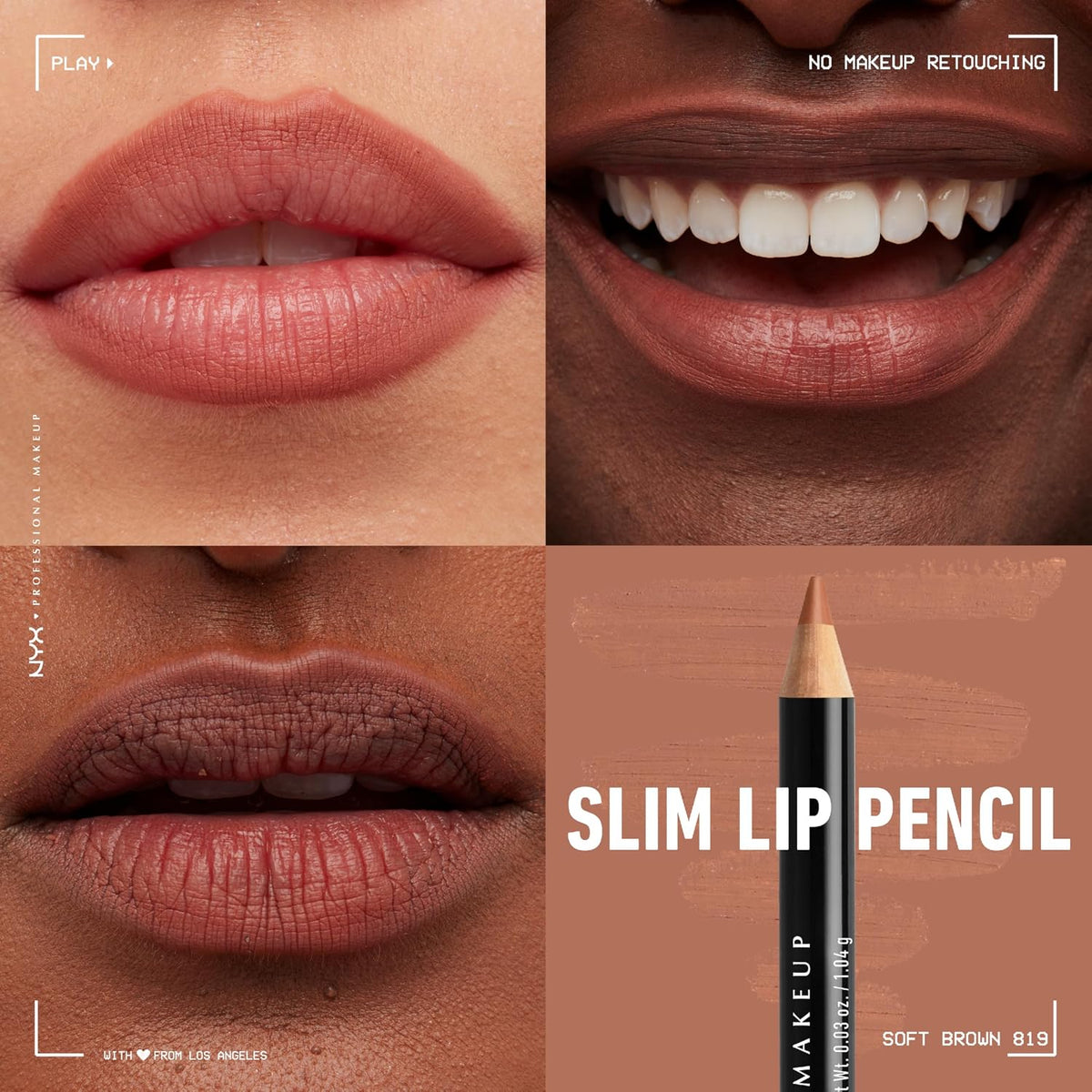 NYX PROFESSIONAL MAKEUP Slim Lip Pencil, Long-Lasting Creamy Lip Liner - Espresso