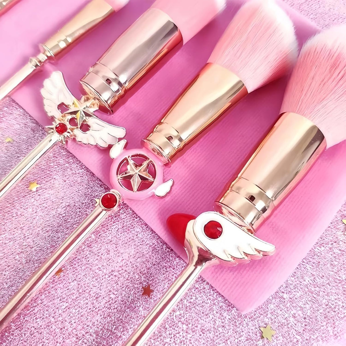 Kids Makeup Brush Set - 8pc Sailor Moon Anime Design with Metal Handle for Girls