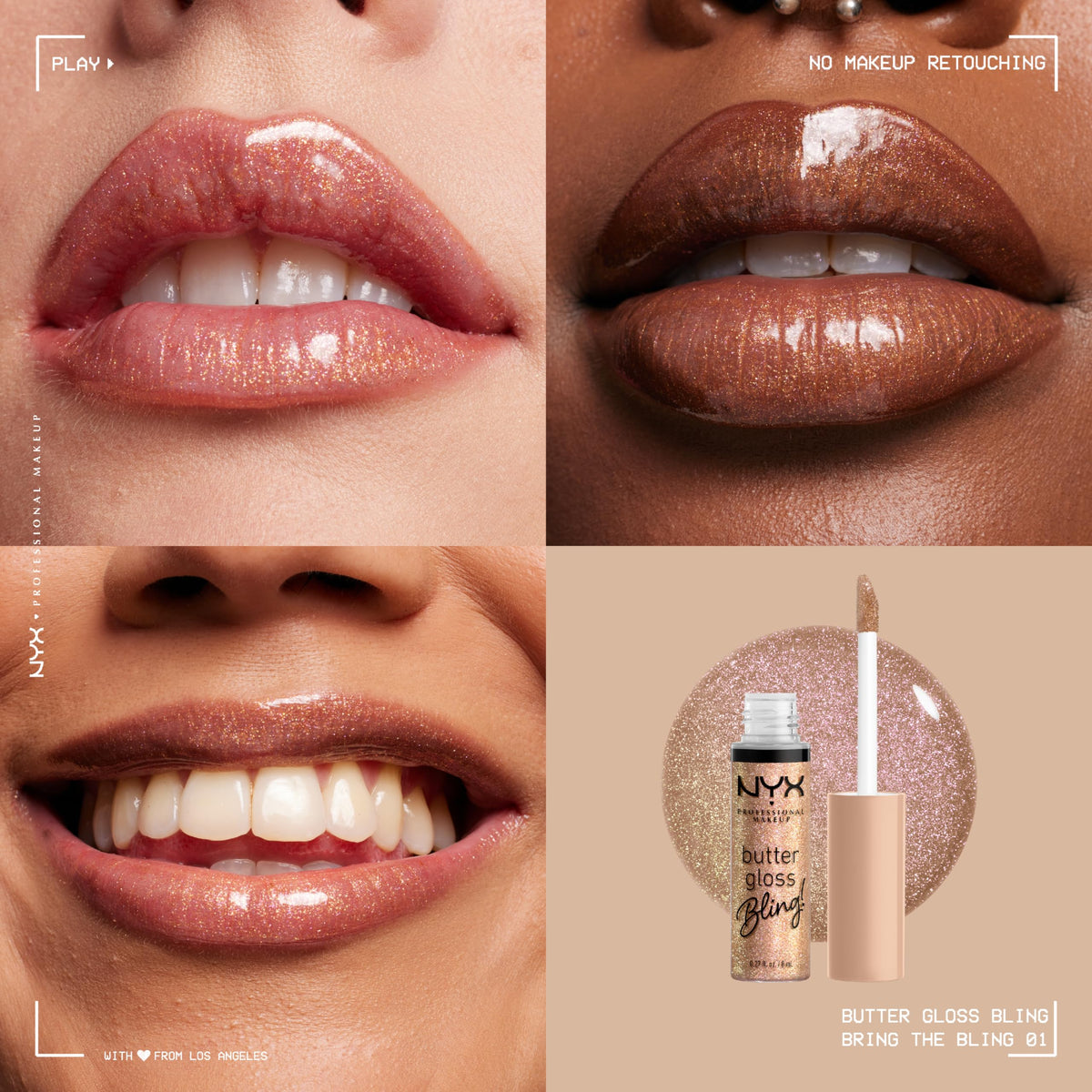 NYX PROFESSIONAL MAKEUP Butter Gloss, Non-Sticky Lip Gloss - Rocky Road (Wine)