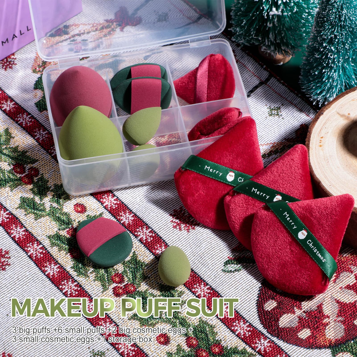 Makeup Sponge Set BS-MALL Triangle Puff 14PCS Non-Latex Beauty Blender Sponges with Travel Case, Soft Makeup Puff for Foundation, Concealer, Cream & Powder, Face & Eye Blending for Sensitive Skin